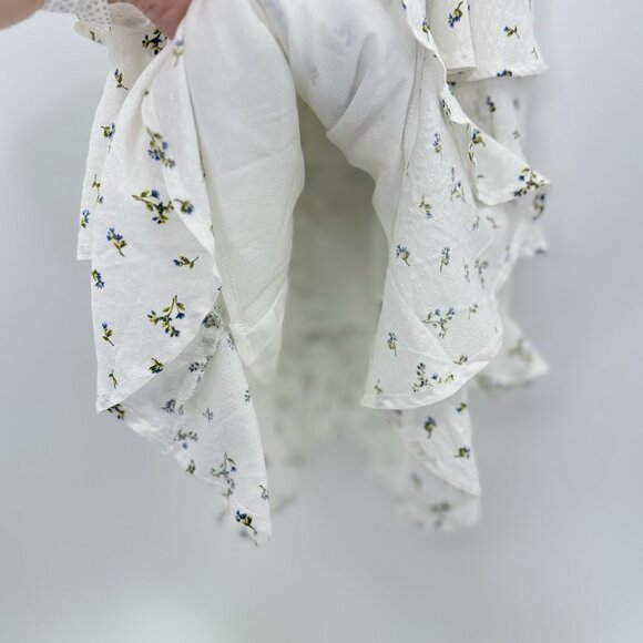 Forever 21 Tiered Floral Print Strappy Sleeve Mini Dress Size Sm Boho Prairie - Picture 5 of 12